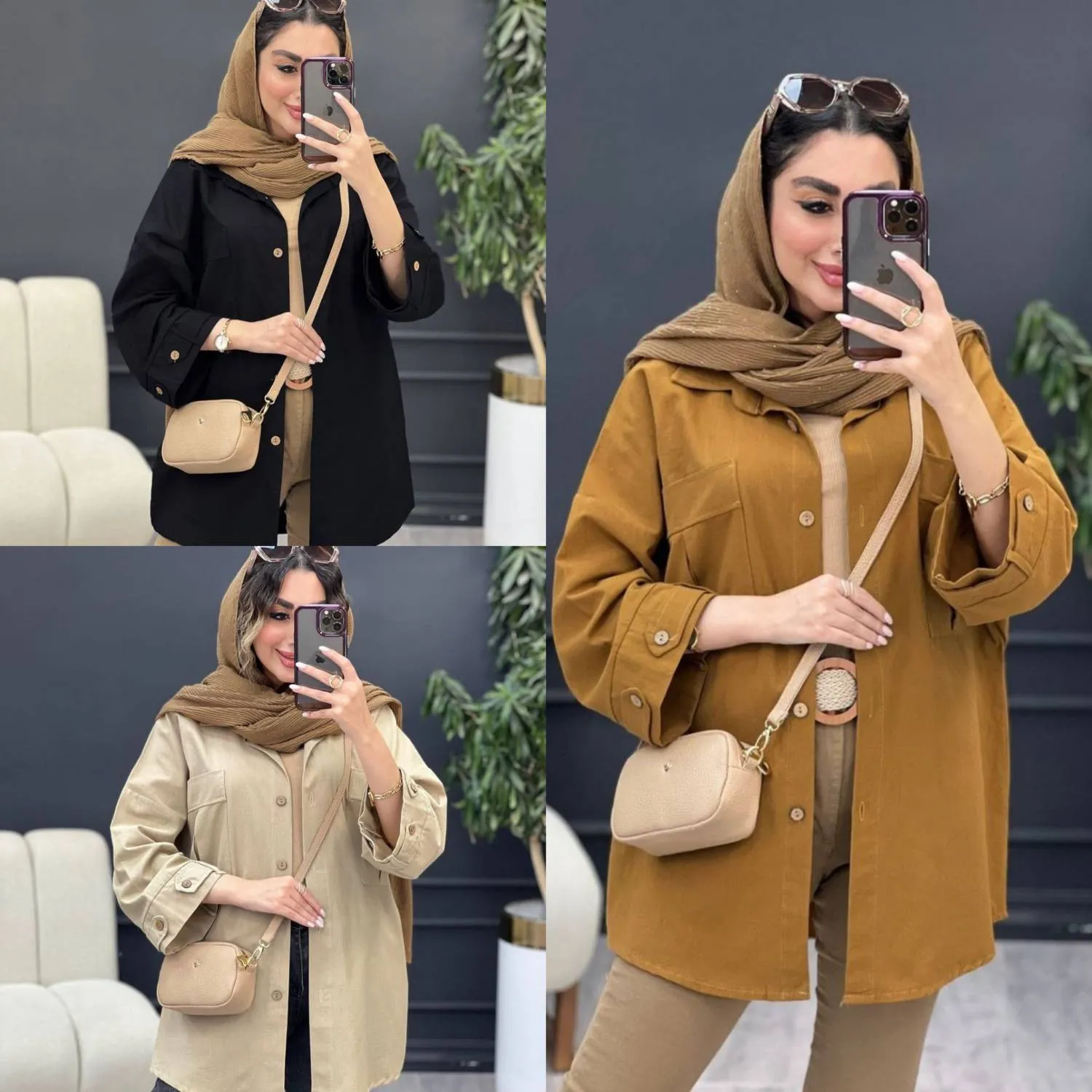 شومیز زنانه مدل بنفشه جنس لنین نچرال فری سایز 38 تا 46