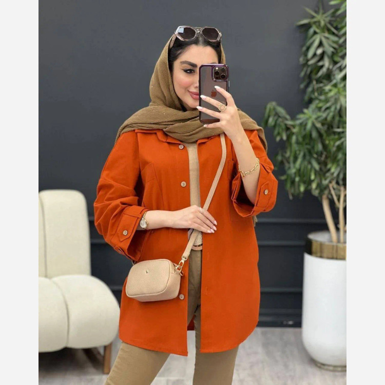 شومیز زنانه مدل بنفشه جنس لنین نچرال فری سایز 38 تا 46