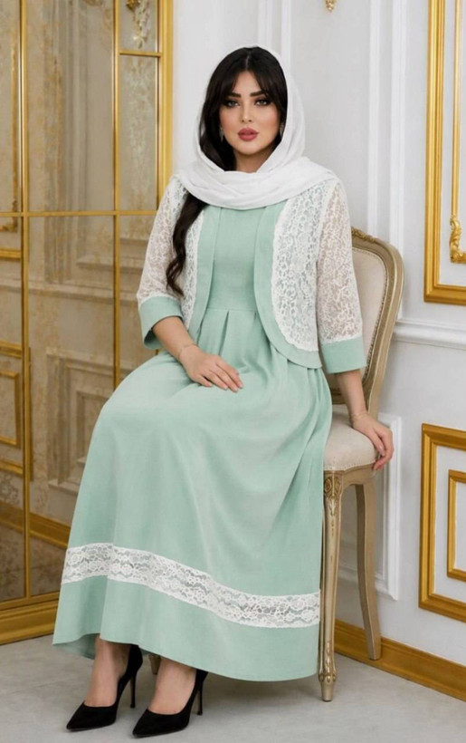 کت سارافون ماه گل جنس مازراتی و تور فری سایز تا 48