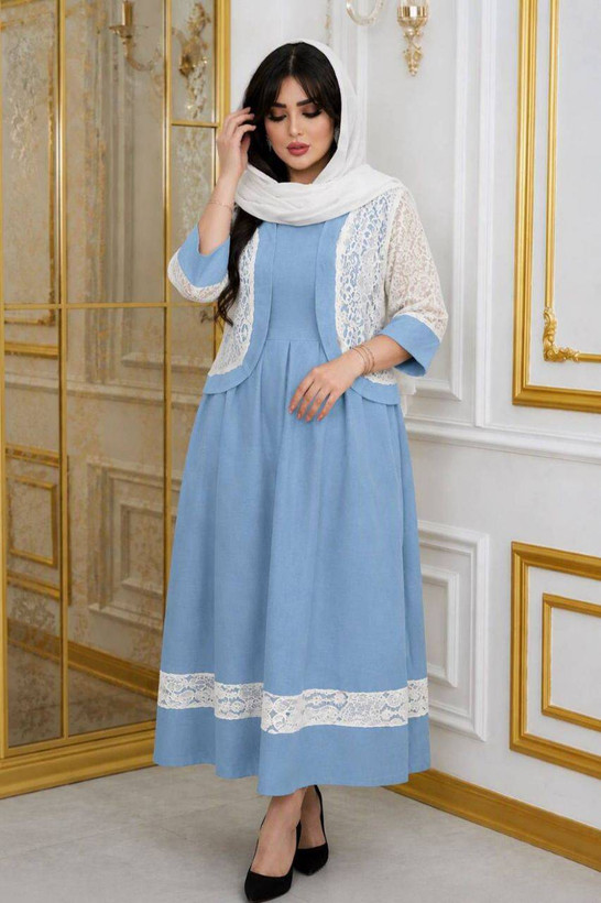 کت سارافون ماه گل جنس مازراتی و تور فری سایز تا 48