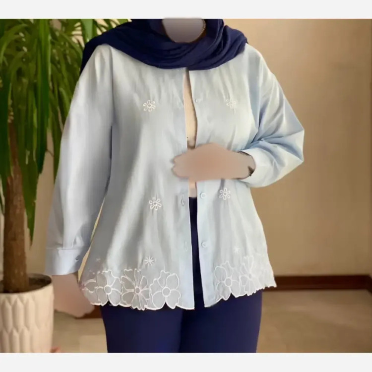 مانتو گلدوزی لنین پنبه درجه یک فری سایز