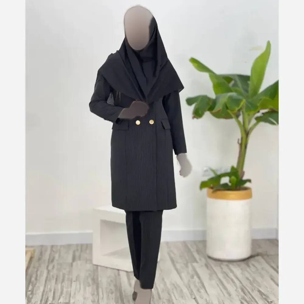 ست مانتو و شلوار اداری زنانه پارچه مکانیک پرشیا رنگ بندی متنوع سایز بزرگ و معمولی