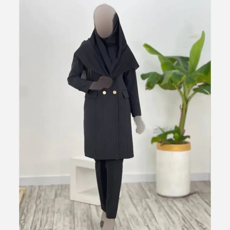 ست مانتو و شلوار اداری زنانه پارچه مکانیک پرشیا رنگ بندی متنوع سایز بزرگ و معمولی