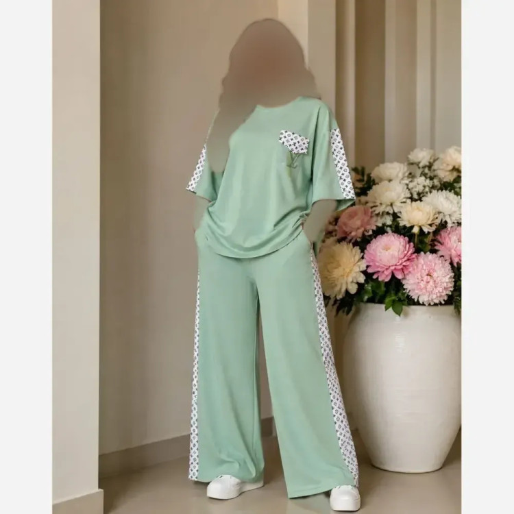 ست تیشرت شلوار زنانه لویی ویتون جنس گلکسی درجه یک فری سایز