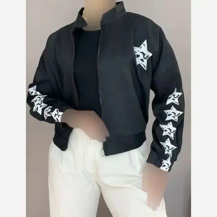 کاپشن بامبر کتان زارا درجه یک زنانه سایز فری سایز