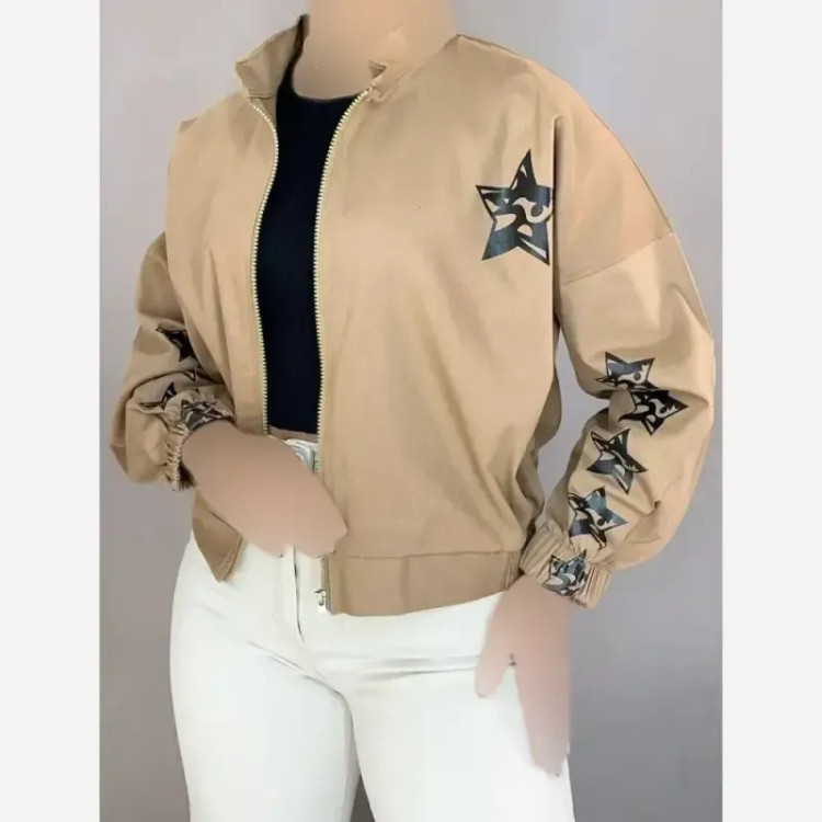 کاپشن بامبر کتان زارا درجه یک زنانه سایز فری سایز