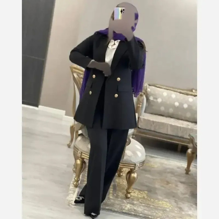 کت مزونی اسنا جنس دبل مازراتی درجه یک رنگ سرمه ای قهوه ای مشکی سایز 1 و 2
