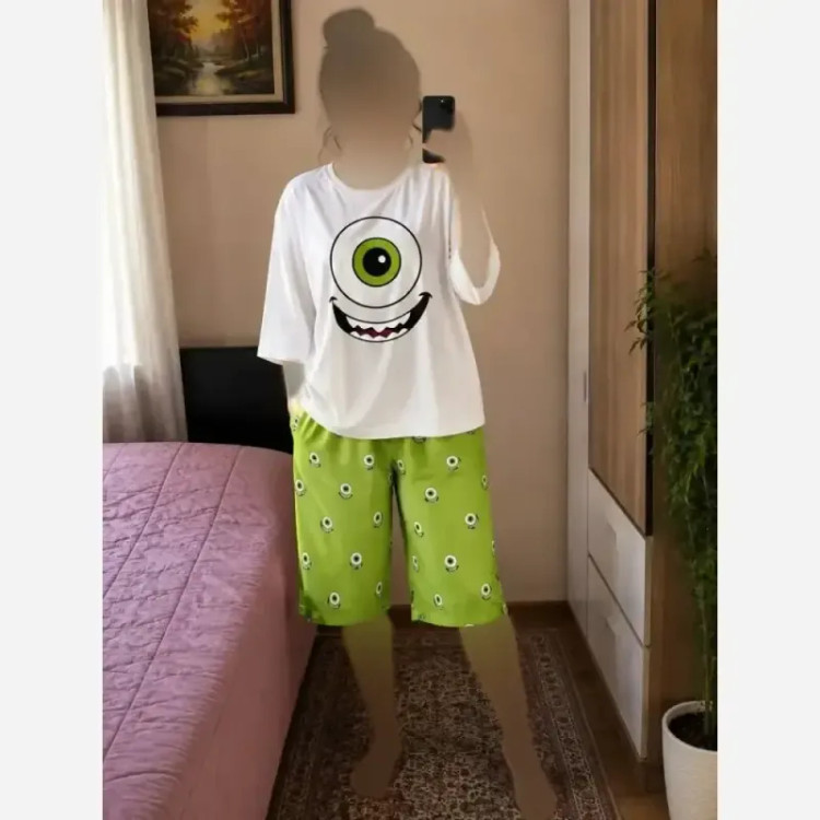 ست تیشرت باکسی و شورتک نخ پنبه درجه یک فری سایز 36 تا 44