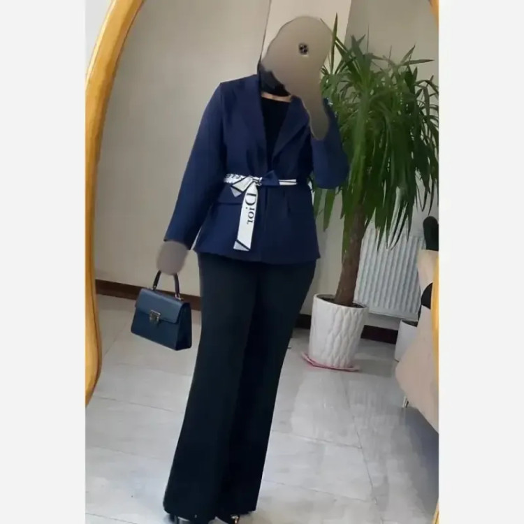 مانتو کتی مزونی کمربند دار دیور Dior جنس بزیاق