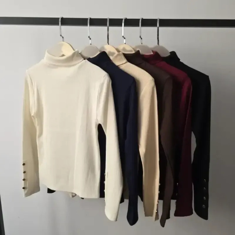 بلوز یقه اسکی زنانه طرح زارا جنس فانریپ پنبه کبریتی فری سایز